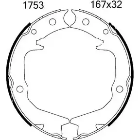 Тормозные колодки ручника, комплект BSF IZL PZ06 01753 W1B9HH 1203446941 изображение 0