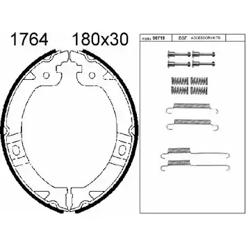 Тормозные колодки ручника, комплект BSF 01764K QUJL88 1203446944 M 41LYW3 изображение 0