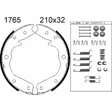 Тормозные колодки ручника, комплект BSF 1203446948 1B5X H 01765K AJDOB изображение 0