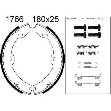 Тормозные колодки ручника, комплект BSF QI4 PMC4 01766K PP63S 1203446952 изображение 0