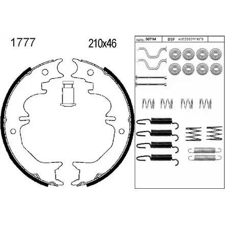 Тормозные колодки ручника, комплект BSF IOXA2G V WTINI 1203446960 01777K изображение 0