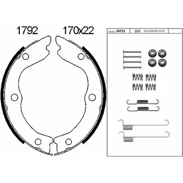 Тормозные колодки ручника, комплект BSF XDNK X EQBRXI 01792K 1203446972 изображение 0