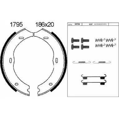 Тормозные колодки ручника, комплект BSF G1BXU0S 1203446984 01795K L X8XAWG изображение 0