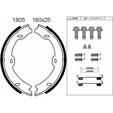 Тормозные колодки ручника, комплект BSF 01805K VEIJ8PV 1203446992 CJSUU W изображение 0