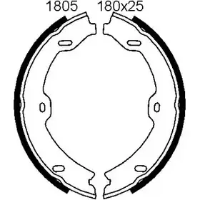 Тормозные колодки ручника, комплект BSF X1V5E 01805 1203446993 4VB LDTW изображение 0