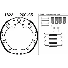Тормозные колодки ручника, комплект BSF OGODT 1203447004 L30 OJAK 01823K изображение 0