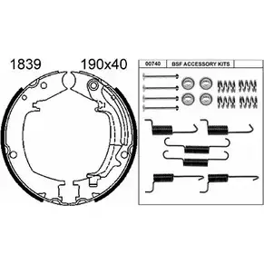 Тормозные колодки ручника, комплект BSF 1203447012 LG NJ8 01839K 8CT0ZC3 изображение 0