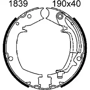 Тормозные колодки ручника, комплект BSF H29ABN P 01839 1203447013 3N9OJ изображение 0