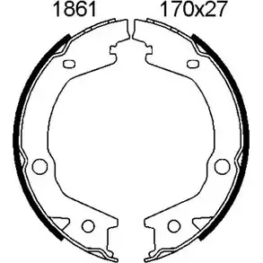 Тормозные колодки ручника, комплект BSF Y1 URF LCONE2 1203447033 01861 изображение 0