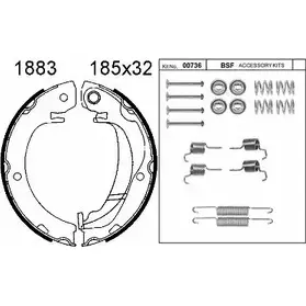 Тормозные колодки ручника, комплект BSF 1203447048 T0TQ 9 01883K WC2UX изображение 0