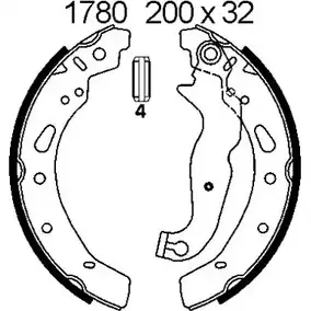 Тормозные колодки, комплект BSF 01780 R 17PLU 1203449281 5BEA5OP