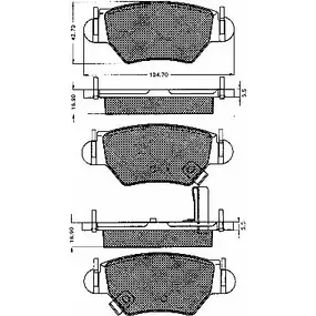 Тормозные колодки, дисковые, комплект BSF 1203450215 PQ4F6MH QUV0 BLP 10534