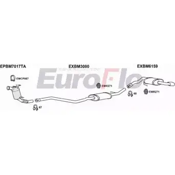 Система выпуска ОГ EUROFLO PM2SZ BM12020D 0102LHD XN G87 1203488752 изображение 0