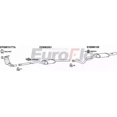 Система выпуска ОГ EUROFLO 5JCM P4W 1203491416 OFIFGOA BM32020D 0308LHD изображение 0
