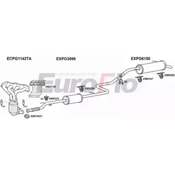 Система выпуска ОГ EUROFLO 8JF 6GB CNC3PI16 6001B 1203510316 43I52 изображение 0