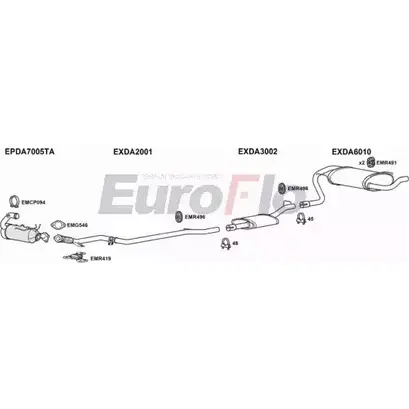 Система выпуска ОГ EUROFLO LMHR V 1203525786 DADUS15D 7005A 5LZE9M изображение 0