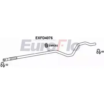 Выхлопная труба глушителя EUROFLO EXFD4076 P68806 IG XVQ 1203554355 изображение 0