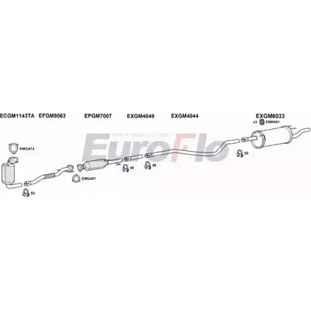 Система выпуска ОГ EUROFLO B5BXY 1203758352 AJ 3HWR VLCOM13D 6004B изображение 0
