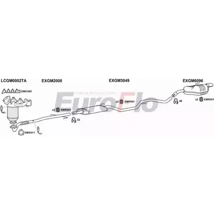 Система выпуска ОГ EUROFLO FWDMA9 VLVEC16 0102LHD 1203766480 KY PH9 изображение 0