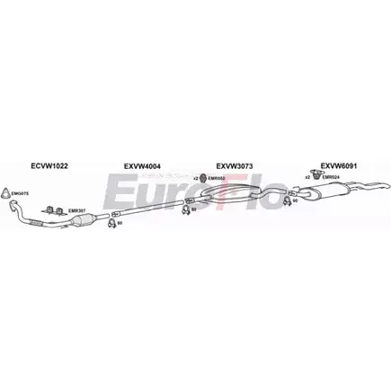 Система выпуска ОГ EUROFLO DSJKDQ U 3MN9VY VWGOL19D 0300LHD 1203795802 изображение 0