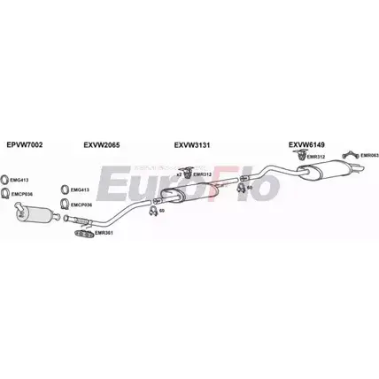 Система выпуска ОГ EUROFLO 1203819266 RGR ZV2O VWTRA25D 7011D O03HU изображение 0