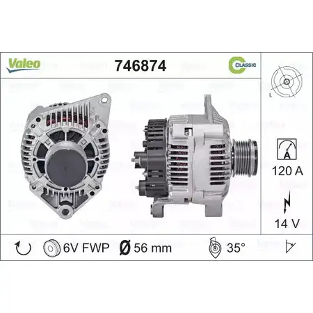 Генератор VALEO V0LHJL0 A13VI 207 1206149958 746874 изображение 0