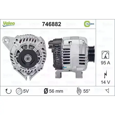 Генератор VALEO 746882 A13V I142 A13VI273 1206150092 изображение 0