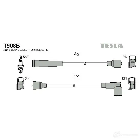 Высоковольтные провода зажигания, комплект TESLA 2695974 t908b IH7 OER 8595141013870