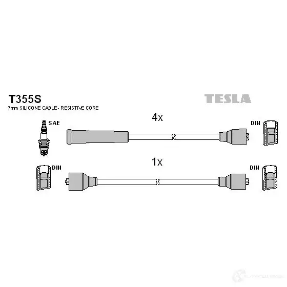 Высоковольтные провода зажигания, комплект TESLA M 5C1R 8595141003079 t355s 2695577 изображение 0