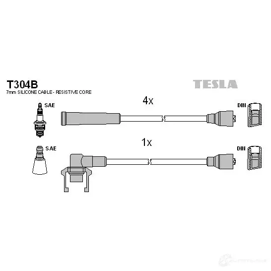 Высоковольтные провода зажигания, комплект TESLA 8595141005417 t304b B BXXR 2695541