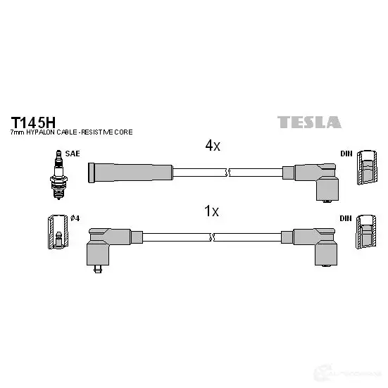 Высоковольтные провода зажигания, комплект TESLA t145h 8595141000078 N483 5 2695419
