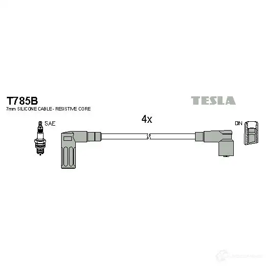 Высоковольтные провода зажигания, комплект TESLA t785b 2695879 9VZQ YH 8595141011067
