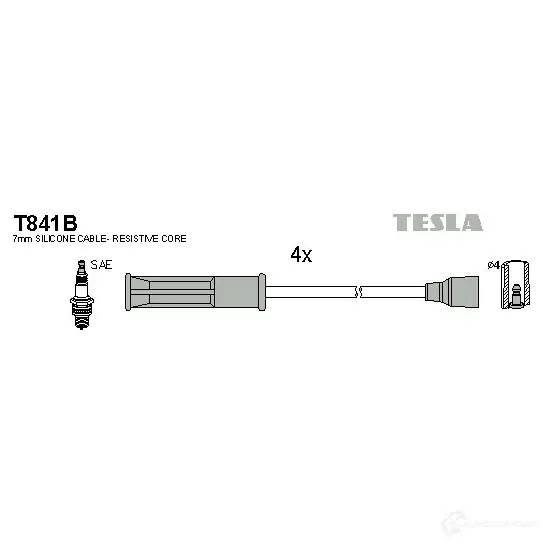 Высоковольтные провода зажигания, комплект TESLA 2695924 3 LYQ1 8595141012576 t841b изображение 0