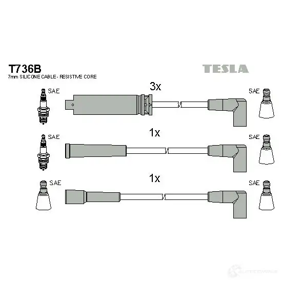 Высоковольтные провода зажигания, комплект TESLA 8595141008418 2695843 t736b Z CSJ86 изображение 0