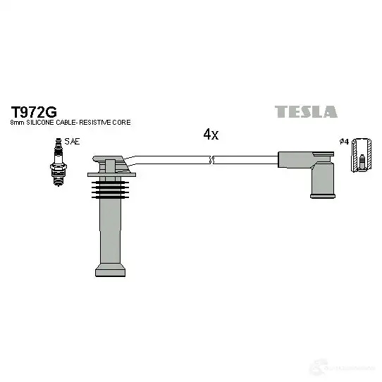 Высоковольтные провода зажигания, комплект TESLA 2696026 W ANBH 8595141015157 t972g изображение 0