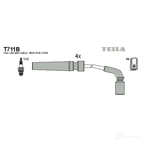 Высоковольтные провода зажигания, комплект TESLA t711b P9 DMDG8 8595141001112 2695826 изображение 0