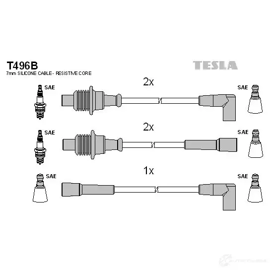 Высоковольтные провода зажигания, комплект TESLA 2695668 8595141005271 IPFGH7 J t496b