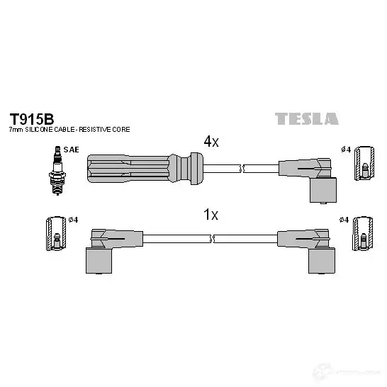 Высоковольтные провода зажигания, комплект TESLA 8595141014013 8 OL8T t915b 2695979