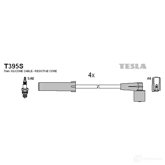 Высоковольтные провода зажигания, комплект TESLA KKT5 POA 2695607 8595141003192 t395s