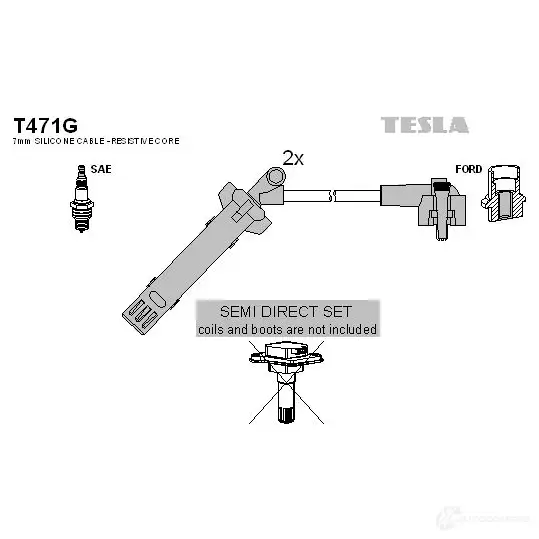 Высоковольтные провода зажигания, комплект TESLA t471g 2695651 8595141022995 PH0 L08 изображение 0
