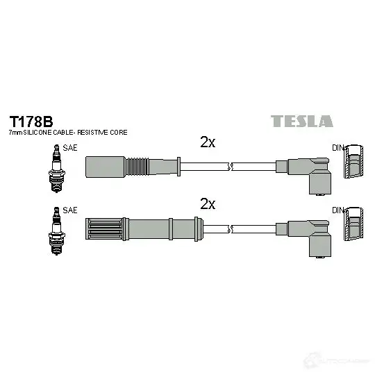 Высоковольтные провода зажигания, комплект TESLA ZLGR L t178b 8595141022285 2695443 изображение 0