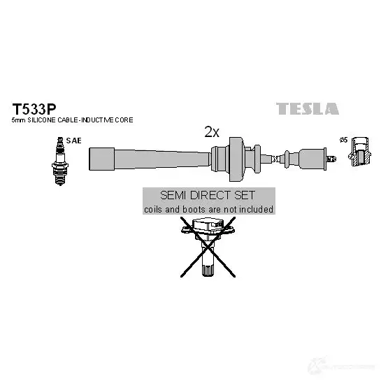 Высоковольтные провода зажигания, комплект TESLA 2695693 8595141016673 t533p P KN42 изображение 0