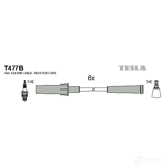 Высоковольтные провода зажигания, комплект TESLA 2695654 8595141023763 t477b EP LV4ZR изображение 0