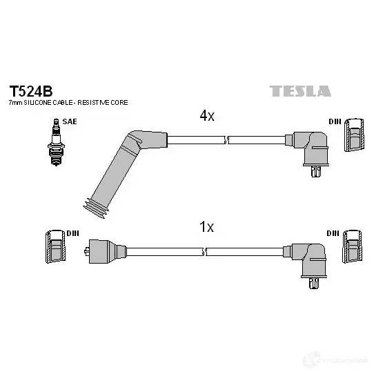 Высоковольтные провода зажигания, комплект TESLA t524b 2695688 8595141016499 4NEC RS изображение 0