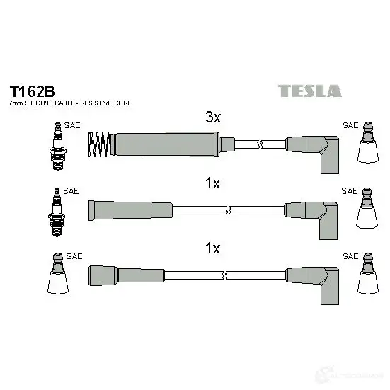 Высоковольтные провода зажигания, комплект TESLA 8595141004557 CIHE9E Y 2695430 t162b изображение 0