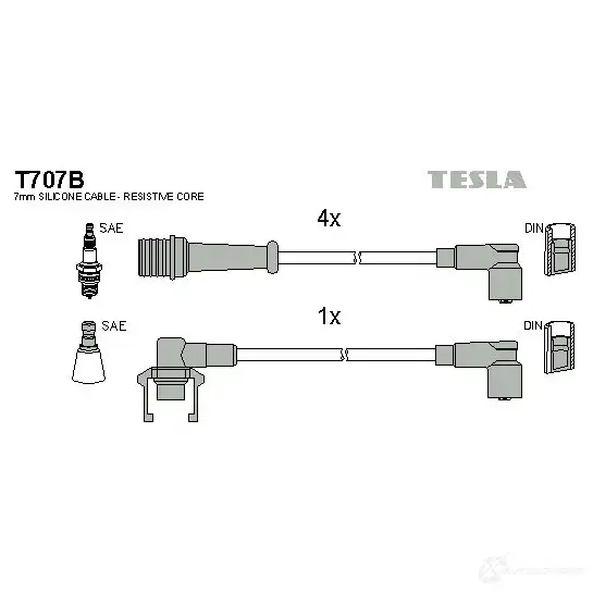 Высоковольтные провода зажигания, комплект TESLA 3F3E7 WN t707b 8595141005738 2695822