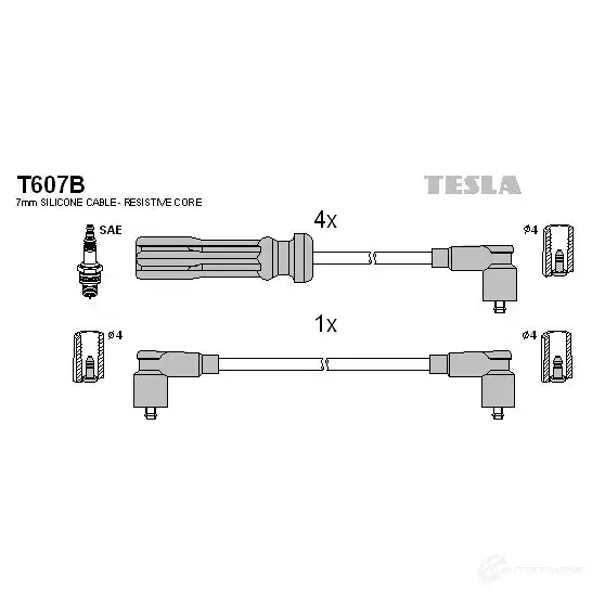 Высоковольтные провода зажигания, комплект TESLA t607b 2695760 CA5R AZZ 8595141006957 изображение 4