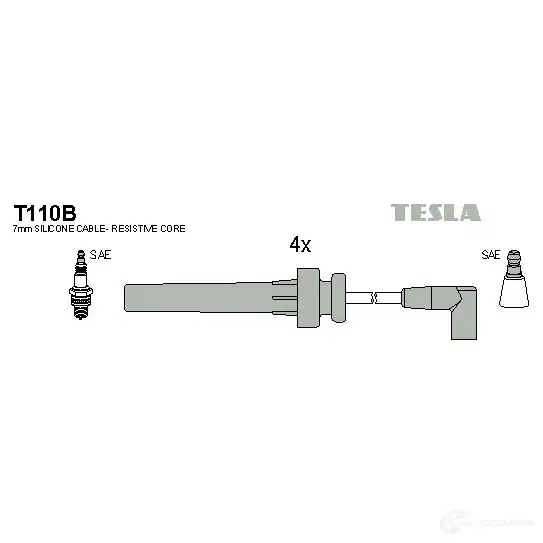 Высоковольтные провода зажигания, комплект TESLA 76GD8 J6 2695392 t110b 8595141021554 изображение 0