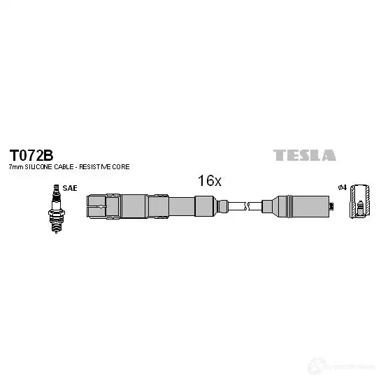 Высоковольтные провода зажигания, комплект TESLA t072b 8595141021202 2695358 E29 P0 изображение 0