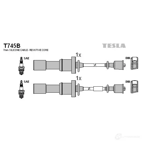 Высоковольтные провода зажигания, комплект TESLA t745b 8595141023930 2695852 45 2P0L изображение 0